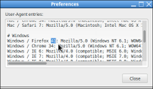 User Agent Overrider preferences User Agent Overrider preferences