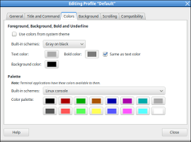 Editing the Terminal profile in Linux Mint, Cinnamon Edition Editing the Terminal profile in Linux Mint, Cinnamon Edition