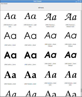 Viewing some fonts in the Font Viewer