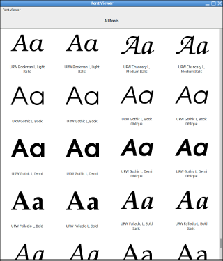 Viewing some fonts in the Font Viewer Viewing some fonts in the Font Viewer